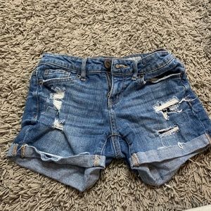 Ripped denim shorts